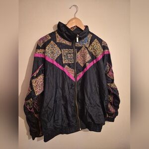 Vintage Windbreaker Bomber Jacket Womens Medium